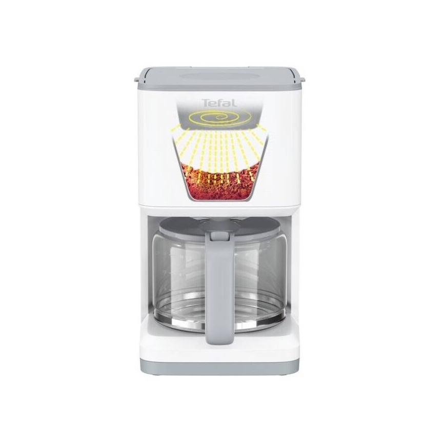 Tefal - Tippa kahvinkeitin LCD-näytöllä SENSE 1000W/230V valkoinen
