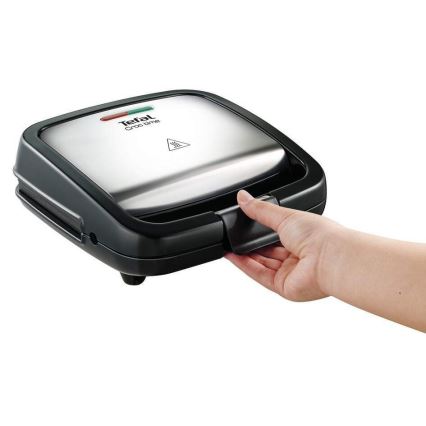 Tefal - Voileipäkone CROC TIME 700W/230V musta/kromi