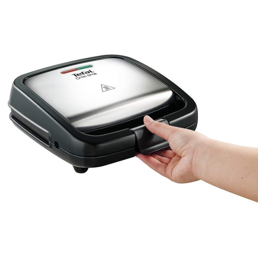 Tefal - Voileipäkone CROC TIME 700W/230V musta/kromi