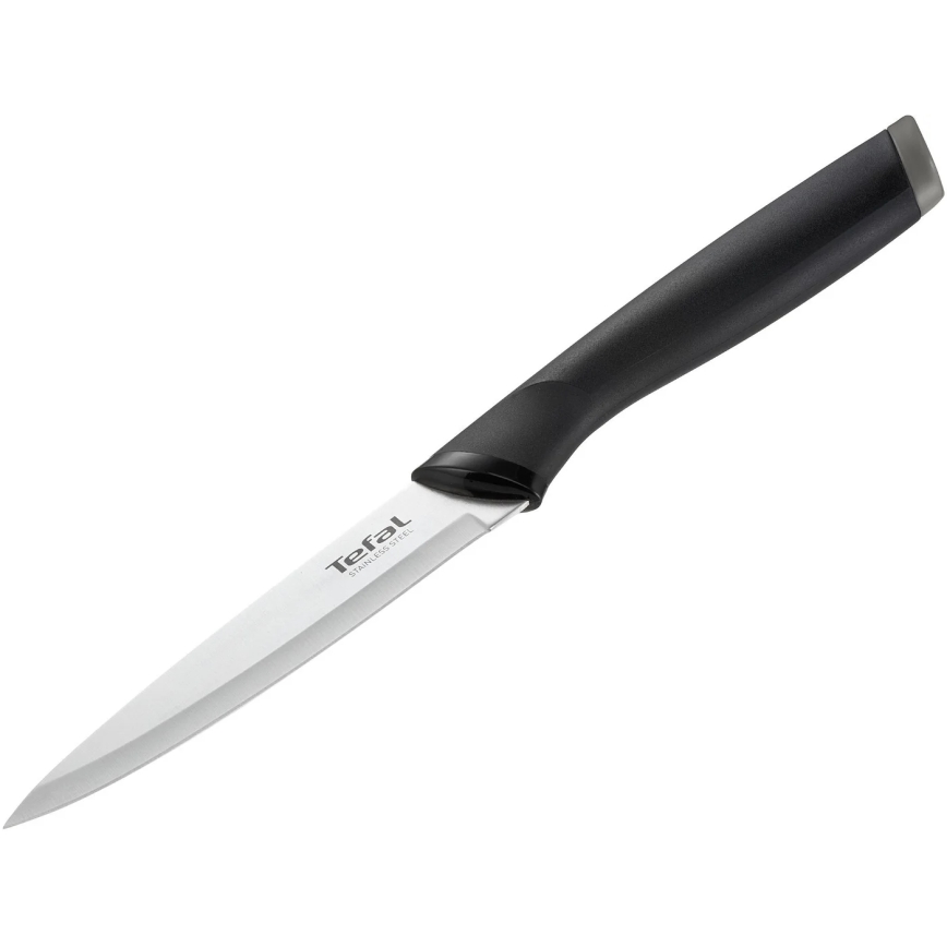 Tefal - Yleiskäyttöinen ruostumattomasta teräksestä valmistettu veitsi COMFORT 12 cm kiiltävä kromi/musta