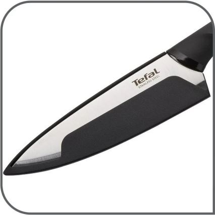 Tefal - Yleiskäyttöinen ruostumattomasta teräksestä valmistettu veitsi COMFORT 12 cm kiiltävä kromi/musta