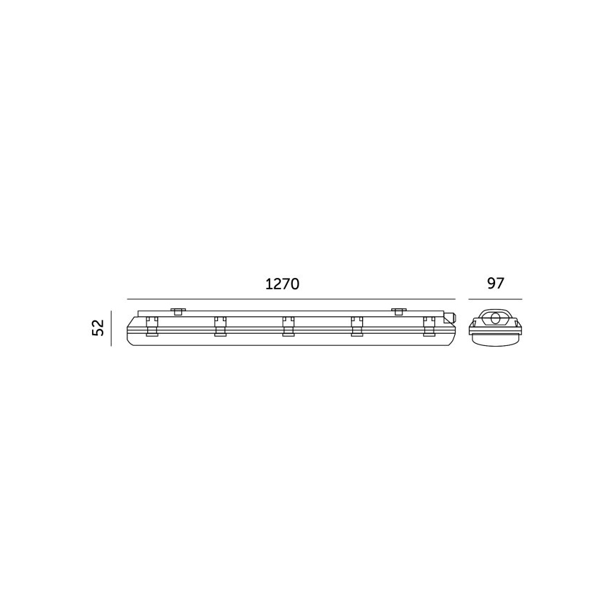 Tekninen loisteputkivalaisin HERMIC T8 2xG13/18W/230V IP65