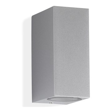 Telefunken 307004TF - LED-ulkoseinävalaisin 2xGU10/5W/230V IP44 hopea