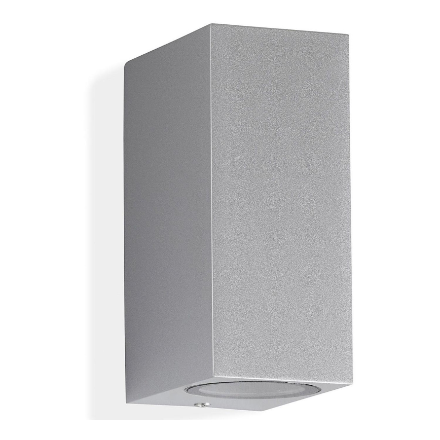 Telefunken 307004TF - LED-ulkoseinävalaisin 2xGU10/5W/230V IP44 hopea