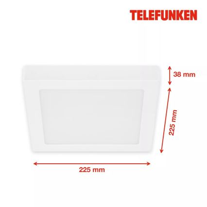 Telefunken 309706TF - Himmennettävä LED-RGB-kattovalaisin LED/23W/230V 2700-6500K Wi-Fi Tuya valkoinen
