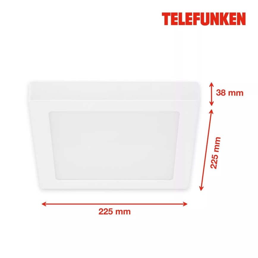 Telefunken 309706TF - Himmennettävä LED-RGB-kattovalaisin LED/23W/230V 2700-6500K Wi-Fi Tuya valkoinen