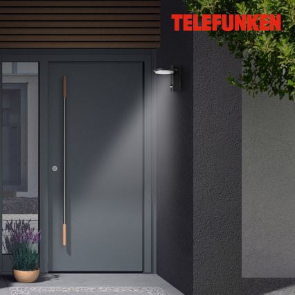 Telefunken 312505TF-LED Ulkovalo anturilla LED/10W/230V IP44 musta