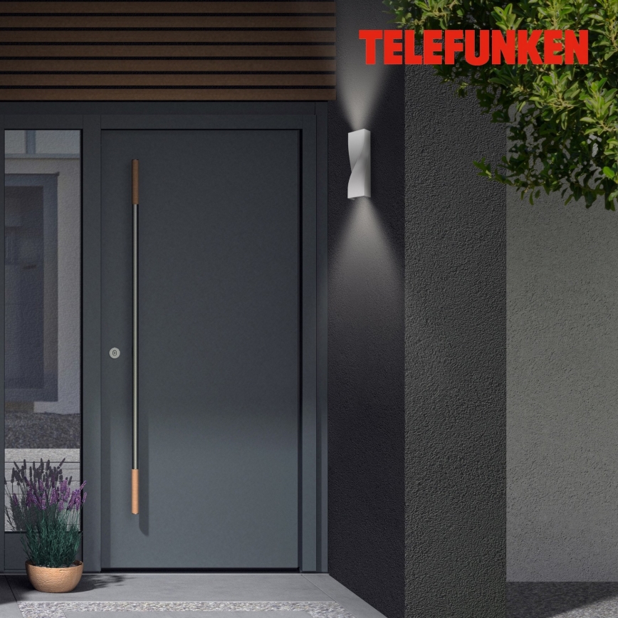 Telefunken 312704TF - LED-ulkoseinävalaisin 2xLED/5,5W/230V IP44 hopea