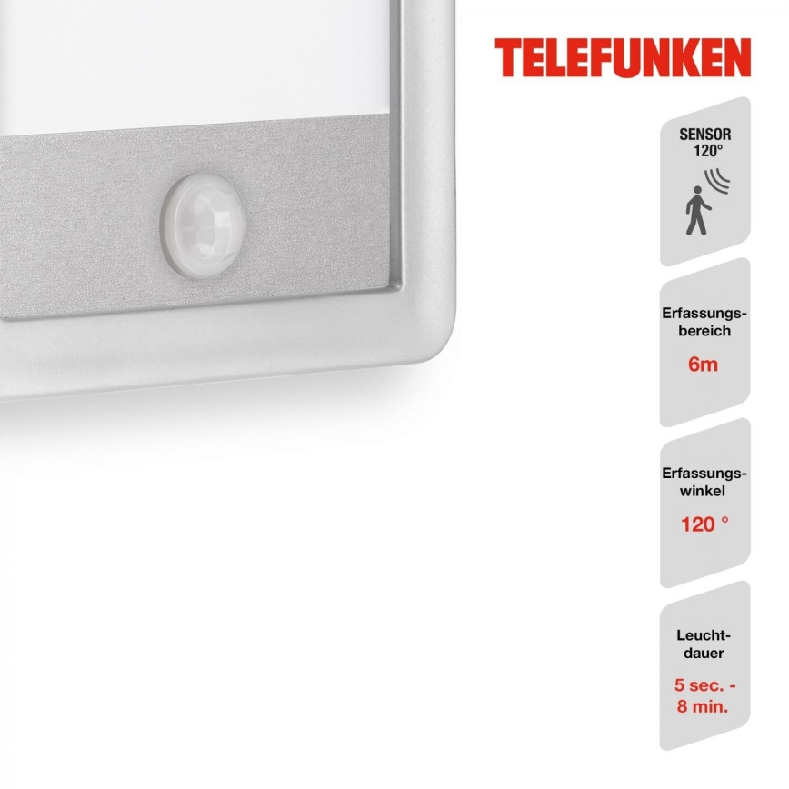 Telefunken 313904TF - LED Ulkovalo anturilla LED/16W/230V IP44