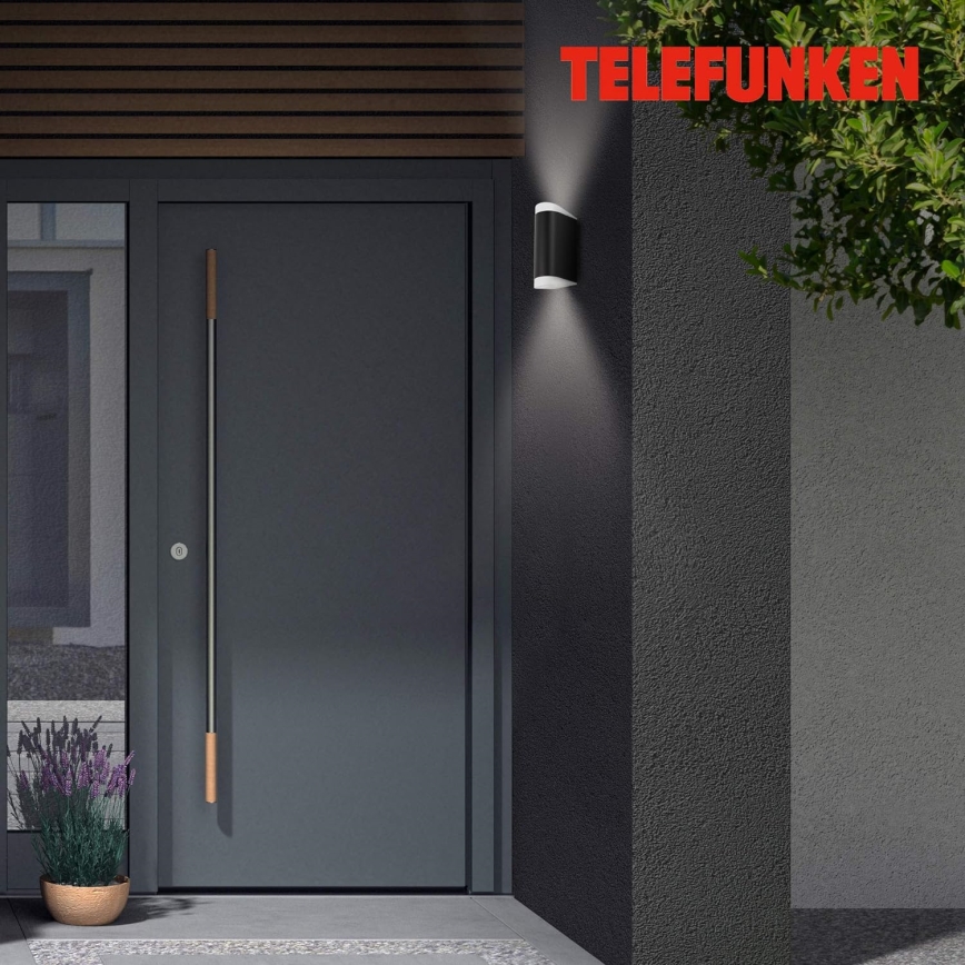 Telefunken 314905TF - LED-ulkoseinävalaisin 2xGU10/5W/230V IP44 musta