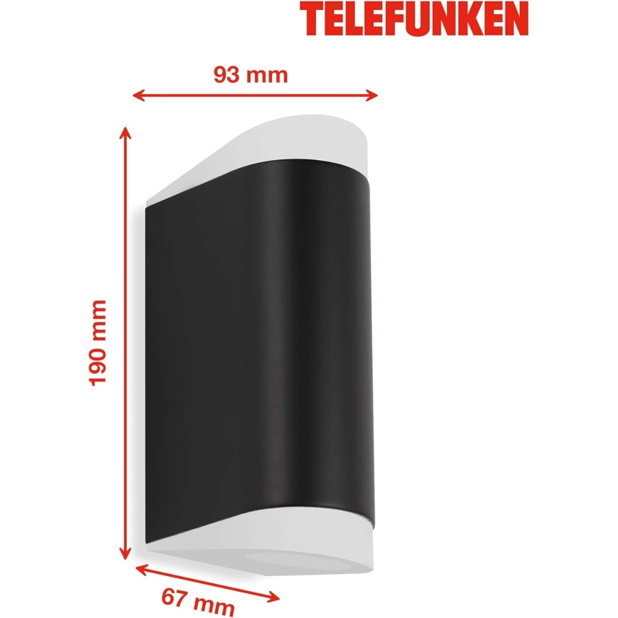 Telefunken 314905TF - LED-ulkoseinävalaisin 2xGU10/5W/230V IP44 musta