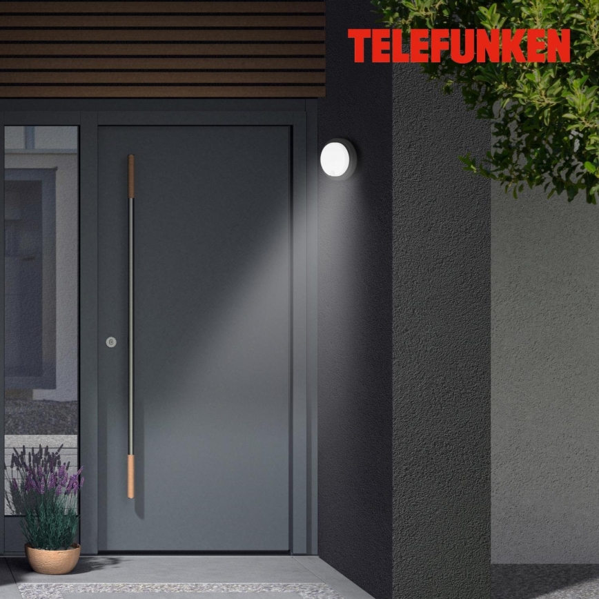 Telefunken 315305TF - LED Ulkovalo anturilla LED/12W/230V IP44 musta