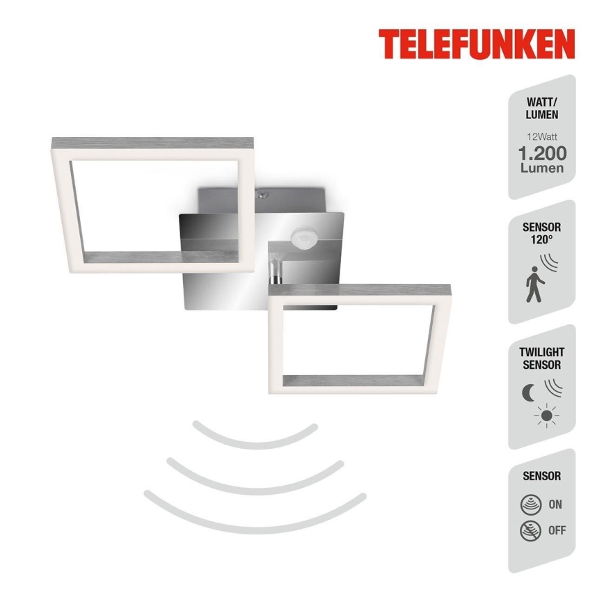 Telefunken 318508TF - LED-kattovalaisin anturilla FRAME LED/12W/230V 3000K mattakromi