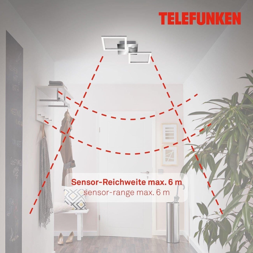 Telefunken 318508TF - LED-kattovalaisin anturilla FRAME LED/12W/230V 3000K mattakromi