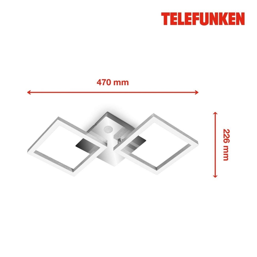 Telefunken 318508TF - LED-kattovalaisin anturilla FRAME LED/12W/230V 3000K mattakromi