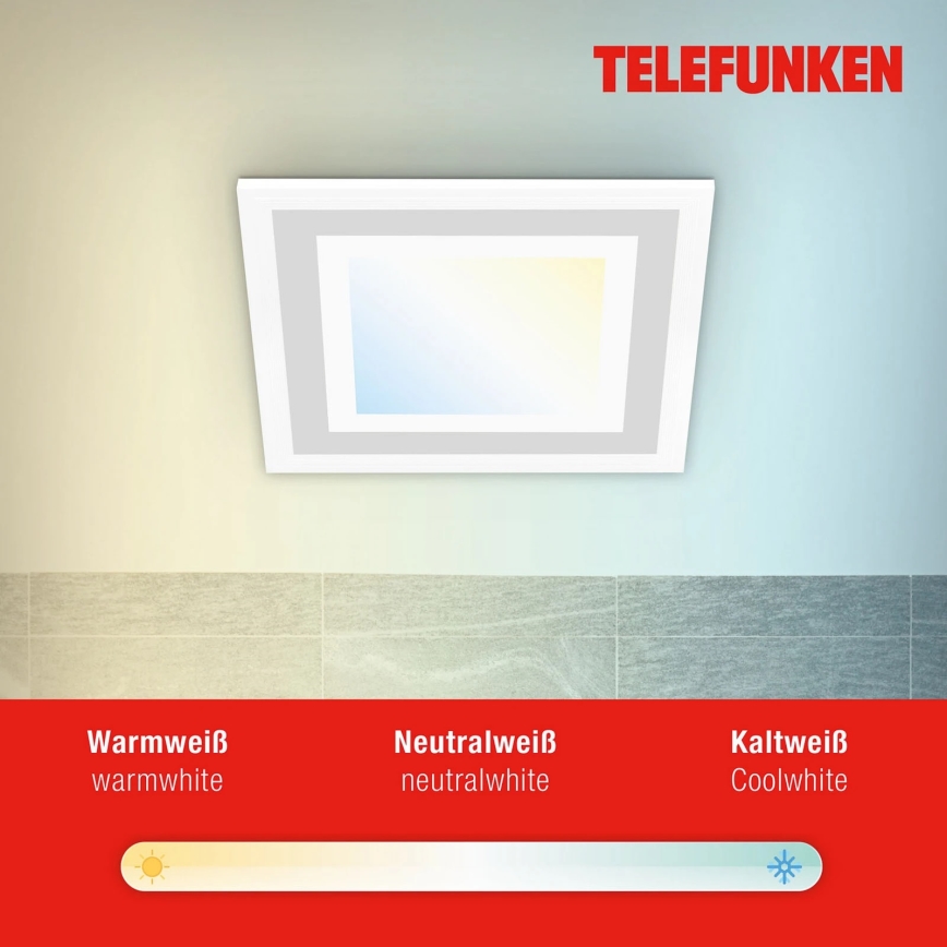 Telefunken 318706TF - LED RGBW himmennettävä paneeli LED/18W/230V 3000-6500K + kaukosäädin