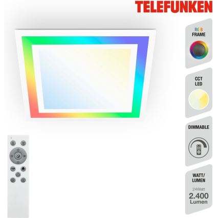 Telefunken 318806TF - LED RGBW Himmennettävä kattovalo LED/24W/230V 3000-6500K + kauko-ohjaus