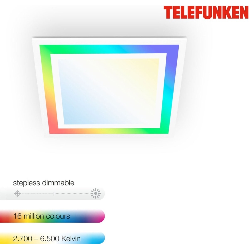 Telefunken 318806TF - LED RGBW Himmennettävä kattovalo LED/24W/230V 3000-6500K + kauko-ohjaus