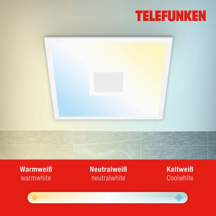 Telefunken 319106TF - RGBW Himmennettävä kattovalaisin LED/24W/230V 2700-6500K valkoinen + kauko-ohjaus