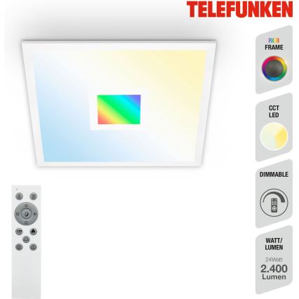 Telefunken 319106TF - RGBW Himmennettävä kattovalaisin LED/24W/230V 2700-6500K valkoinen + kauko-ohjaus
