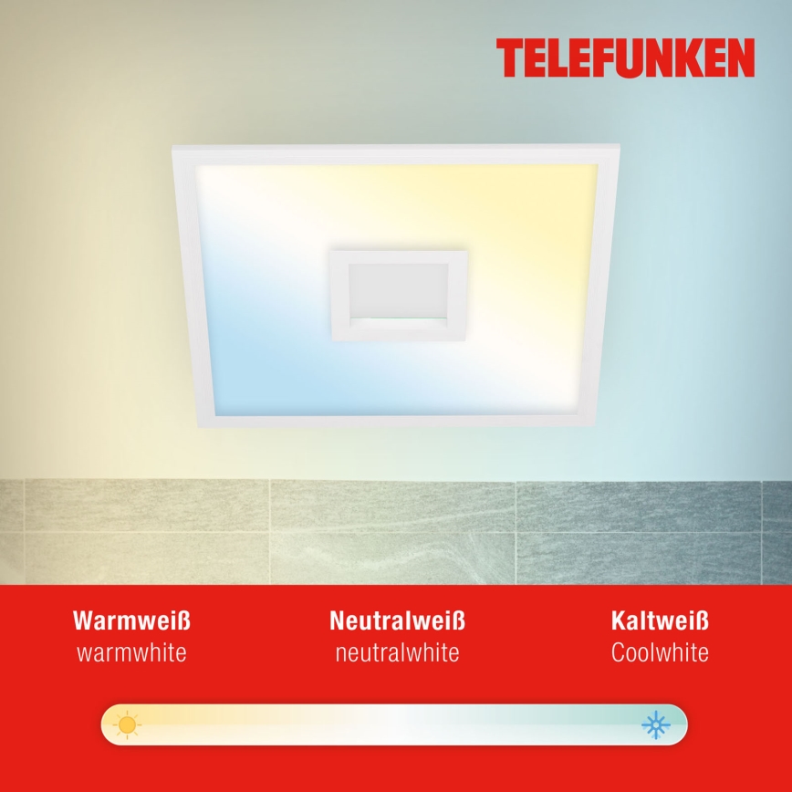 Telefunken 319406TF - RGBW Himmennettävä kattovalaisin LED/24W/230V 2700-6500K valkoinen + kauko-ohjaus