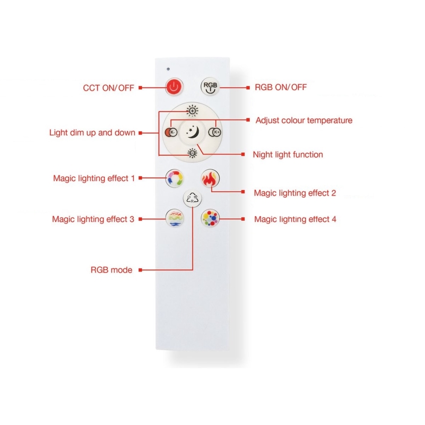 Telefunken 319704TF - Himmennettävä LED-RGB-kattovalaisin LED/24W/230V 3000-6500K + kauko-ohjaus