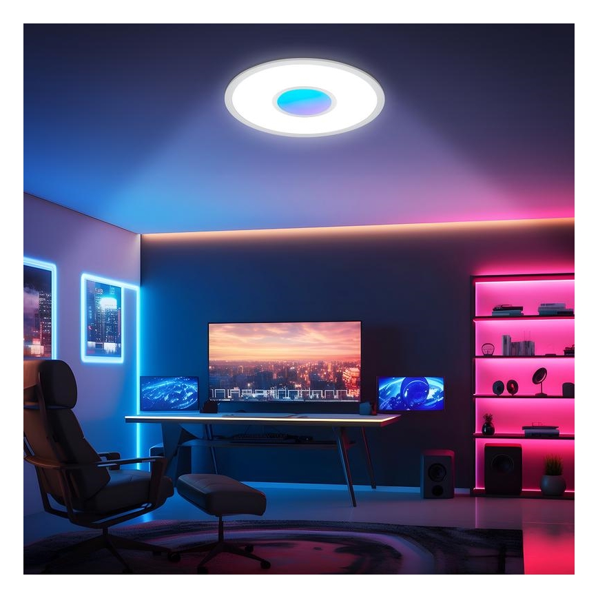 Telefunken 320104TF - RGBW-himmennettävä LED-kattovalaisin, 21 W, 230 V, 3000–6500 K, Ø 45 cm + kaukosäädin