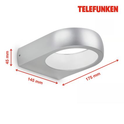 Telefunken 320204TF - LED-ulkoseinävalaisin LED/6,5 W/230 V IP44 mattakromi