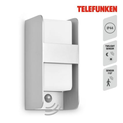 Telefunken 321104TF - Ulkovalo anturilla 1xE27/12W/230V IP44 valkoinen