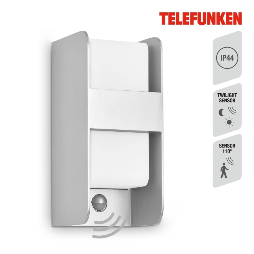 Telefunken 321104TF - Ulkovalo anturilla 1xE27/12W/230V IP44 valkoinen