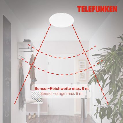Telefunken 601306TF - LED-kattovalaisin kylpyhuoneeseen anturilla LED/20W/230V IP44 halkaisija 40 cm