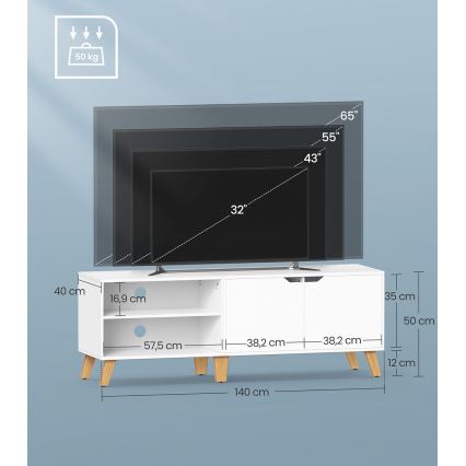Televisiotaso BASTOR, valkoinen