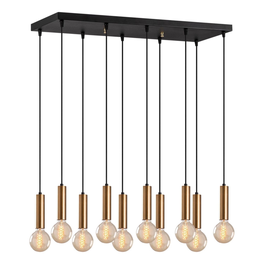 TEMPO-riippuvalaisin kaapelilla 10xE27/40W/230V, kultainen
