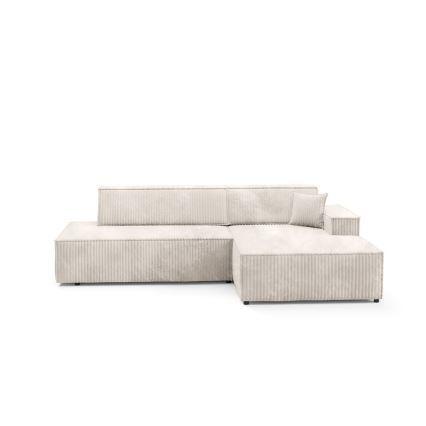 TERAMO L-mallinen oikeanpuoleinen avattava kulmasohva säilytystilalla, beige
