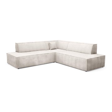 TERAMO oikeanpuoleinen L-muotoinen vuodesohva säilytystilalla, beige