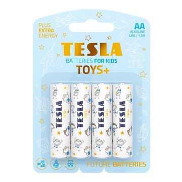Tesla Batteries - 4 kpl Alkaliparisto AA TOYS+ 1,5V 2900 mAh