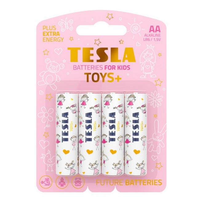 Tesla Batteries - 4 kpl Alkaliparisto AA TOYS+ 1,5V 2900 mAh