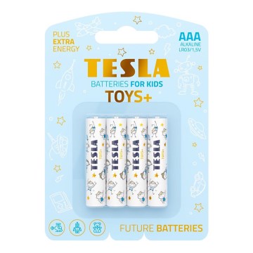 Tesla Batteries - 4 kpl Alkaliparisto AAA TOYS+ 1,5V 1300 mAh