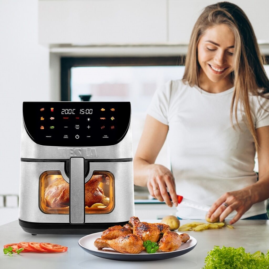 TESLA Electronics AirCook - Älykäs monitoiminen digitaalinen Air fryer 9 l 1700W/230V Wi-Fi