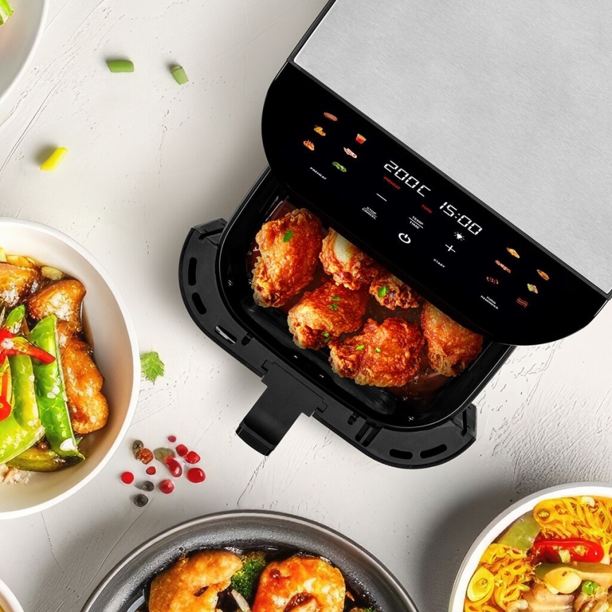 TESLA Electronics AirCook - Älykäs monitoiminen digitaalinen Air fryer 9 l 1700W/230V Wi-Fi