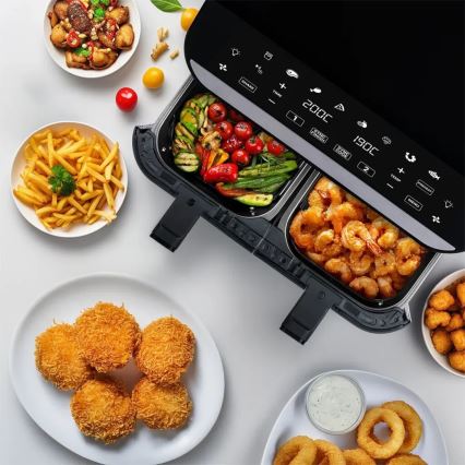 TESLA Electronics AirCook - Monitoiminen kaksoisdigitaalinen kuumailmapaistinu 9 l 2400W/230V