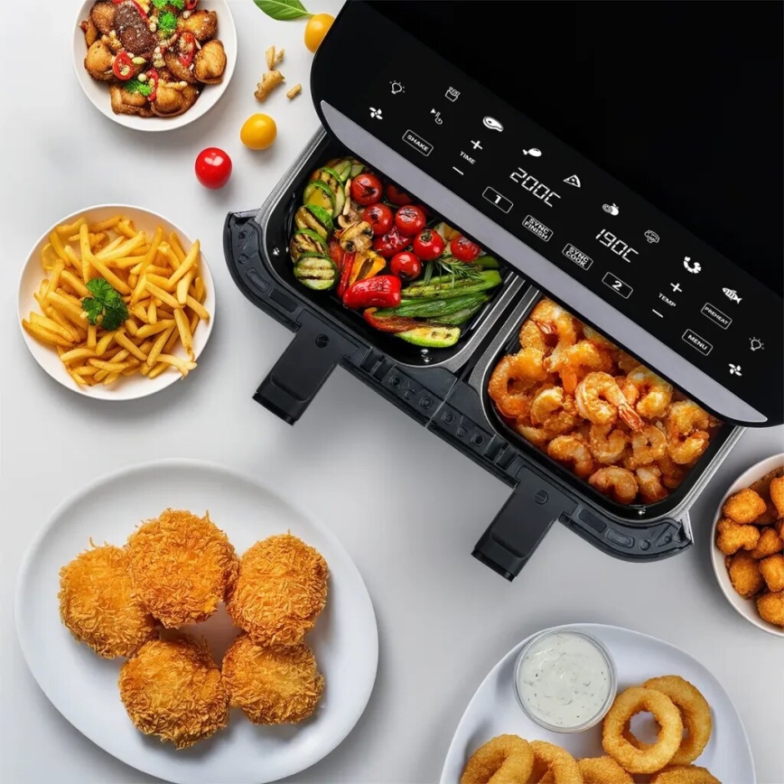 TESLA Electronics AirCook - Monitoiminen kaksoisdigitaalinen kuumailmapaistinu 9 l 2400W/230V