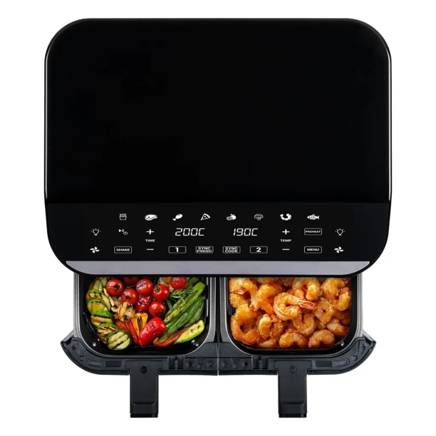 TESLA Electronics AirCook - Monitoiminen kaksoisdigitaalinen kuumailmapaistinu 9 l 2400W/230V