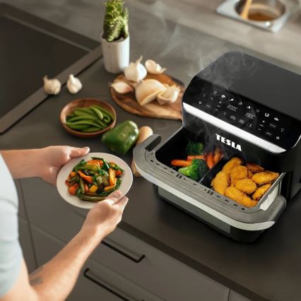 TESLA Electronics AirCook - Monitoiminen kaksoisdigitaalinen kuumailmapaistinu 10 l 2400W/230V