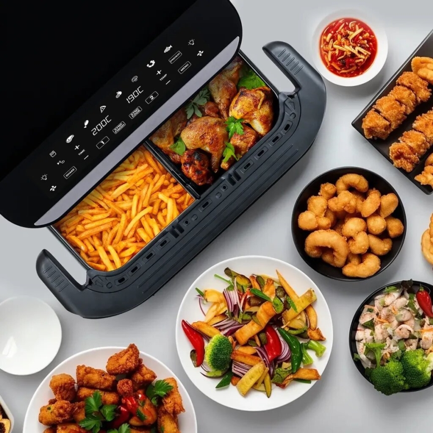 TESLA Electronics AirCook - Monitoiminen kaksoisdigitaalinen kuumailmapaistinu 10 l 2400W/230V