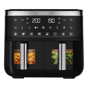 TESLA Electronics AirCook - Monitoiminen kaksoisdigitaalinen air fryer 7,6 l 2850W/230V