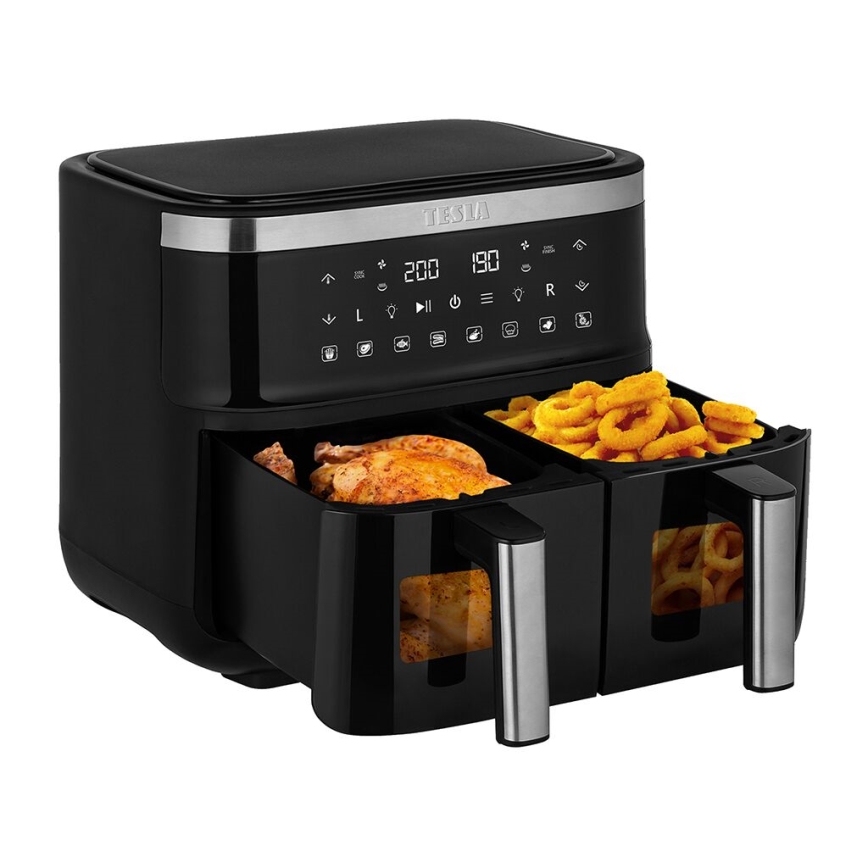TESLA Electronics AirCook - Monitoiminen kaksoisdigitaalinen air fryer 7,6 l 2850W/230V