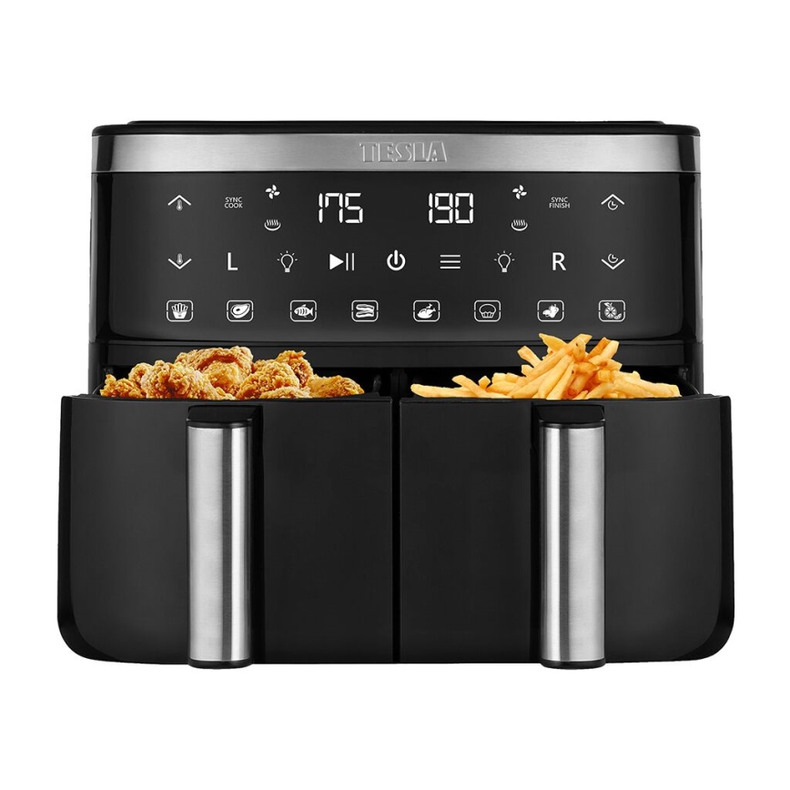TESLA Electronics AirCook - Monitoiminen kaksoisdigitaalinen air fryer 7,6 l 2850W/230V