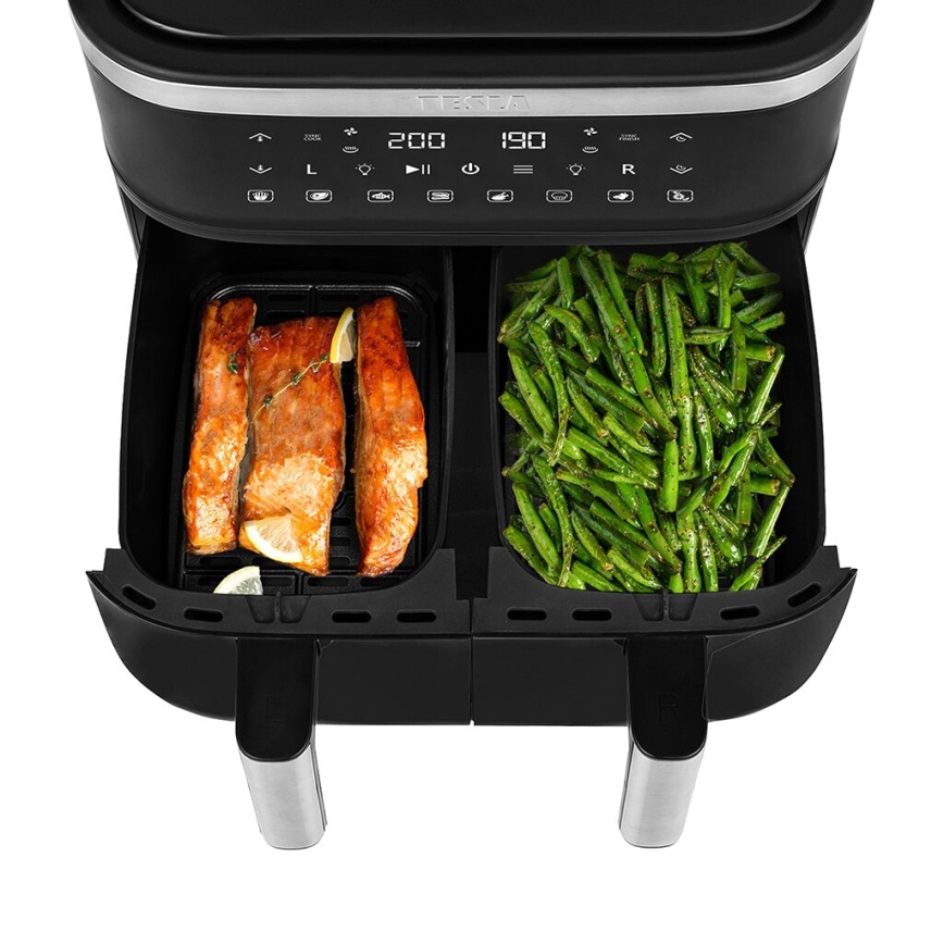 TESLA Electronics AirCook - Monitoiminen kaksoisdigitaalinen air fryer 7,6 l 2850W/230V