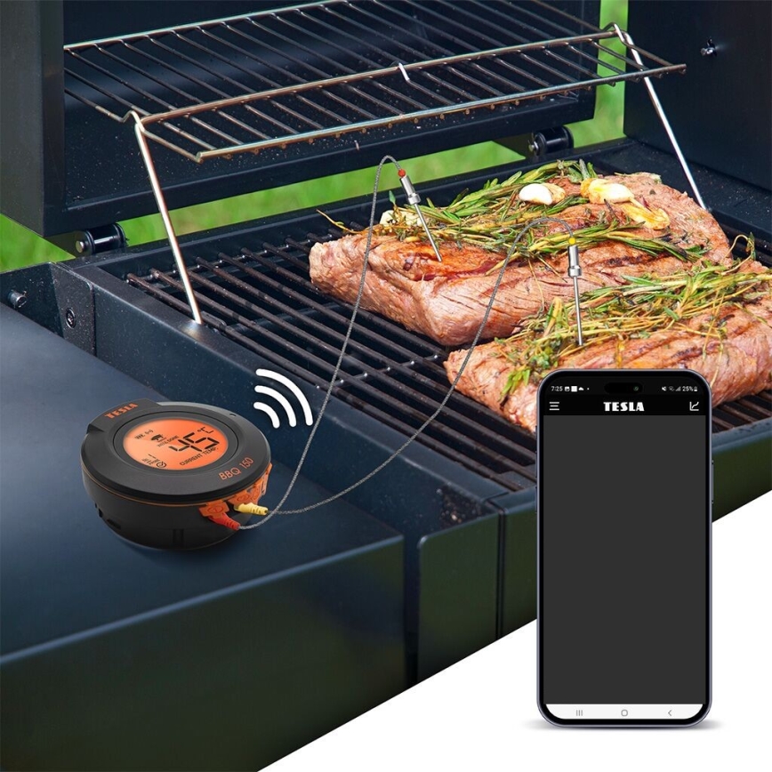 TESLA Electronics Cook - Digitaalinen lihalämpömittari anturin kanssa 0-400 °C 2xAA IP65